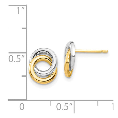 14K Gelbgold und Roségold sowie Weißrhodium-Kreise Ohrstecker