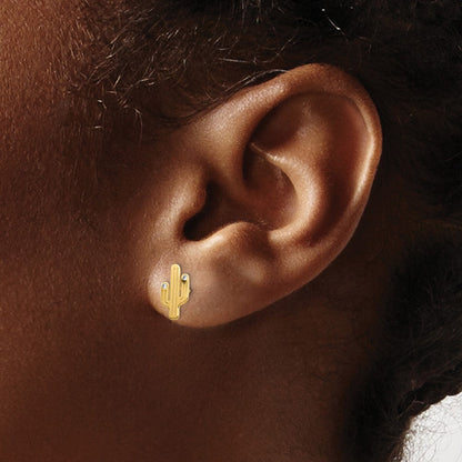 14K Gelbgold Cactus Zirkonia Ohrstecker