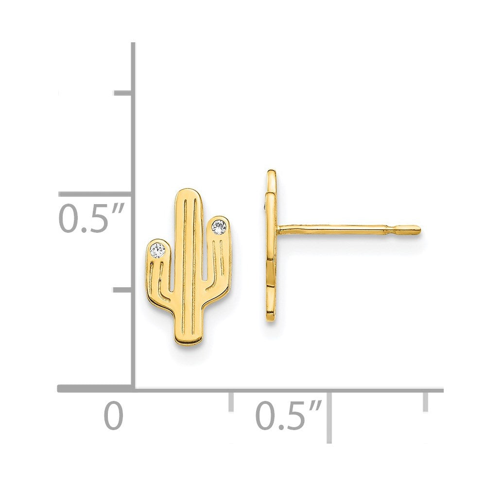 14K Gelbgold Cactus Zirkonia Ohrstecker