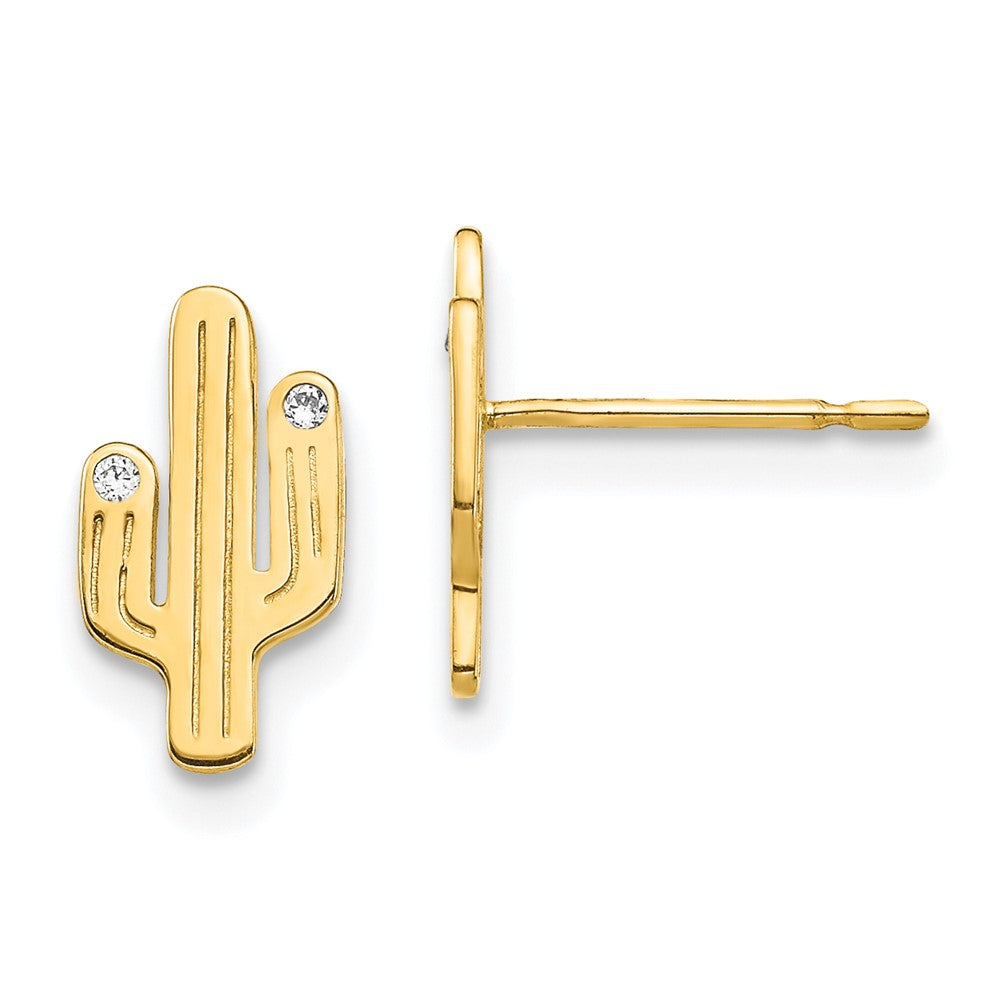 14K Gelbgold Cactus Zirkonia Ohrstecker