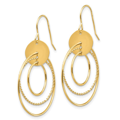 14K Gold Ohrhänger Kreis, gelbgoldfarben