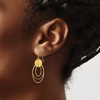 14K Gold Ohrhänger Kreis, gelbgoldfarben