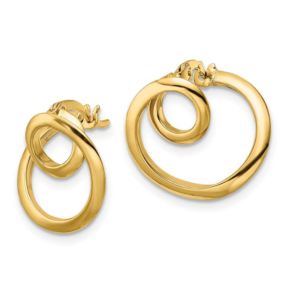 14K Gelbgold Kreis-Ohrringe, poliert