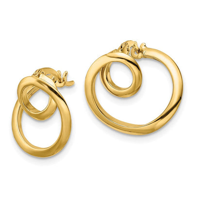 14K Gelbgold Kreis-Ohrringe, poliert