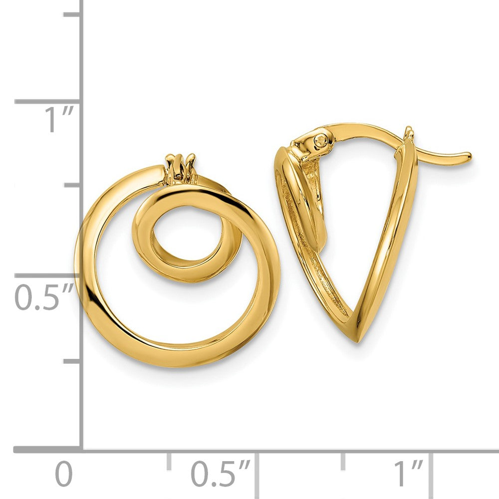 14K Gelbgold Kreis-Ohrringe, poliert