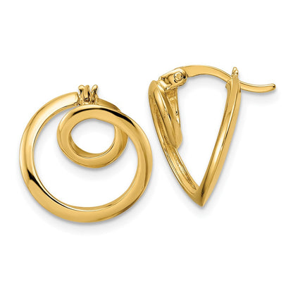 14K Gelbgold Kreis-Ohrringe, poliert