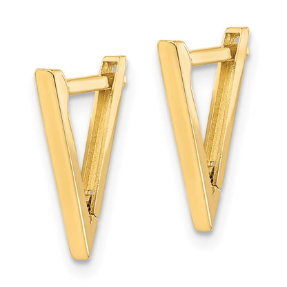 14K Gelbgold Poliert Dreieck Creolen