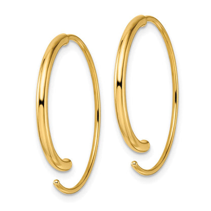 14K Gold Fadenohrringe, gelbgold-poliert