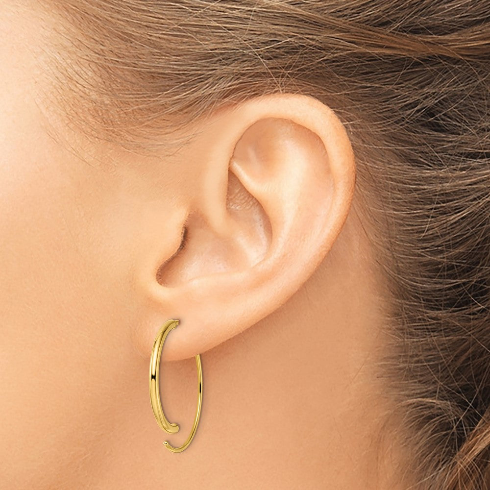 14K Gold Fadenohrringe, gelbgold-poliert
