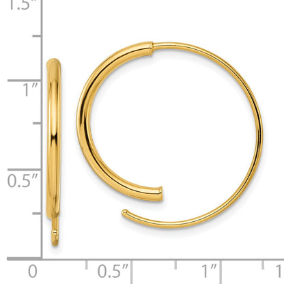 14K Gold Fadenohrringe, gelbgold-poliert