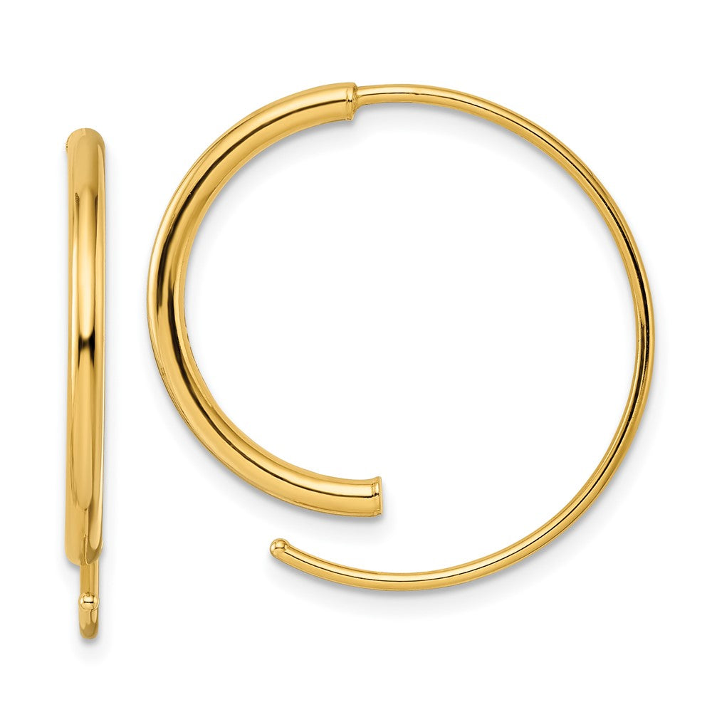 14K Gold Fadenohrringe, gelbgold-poliert