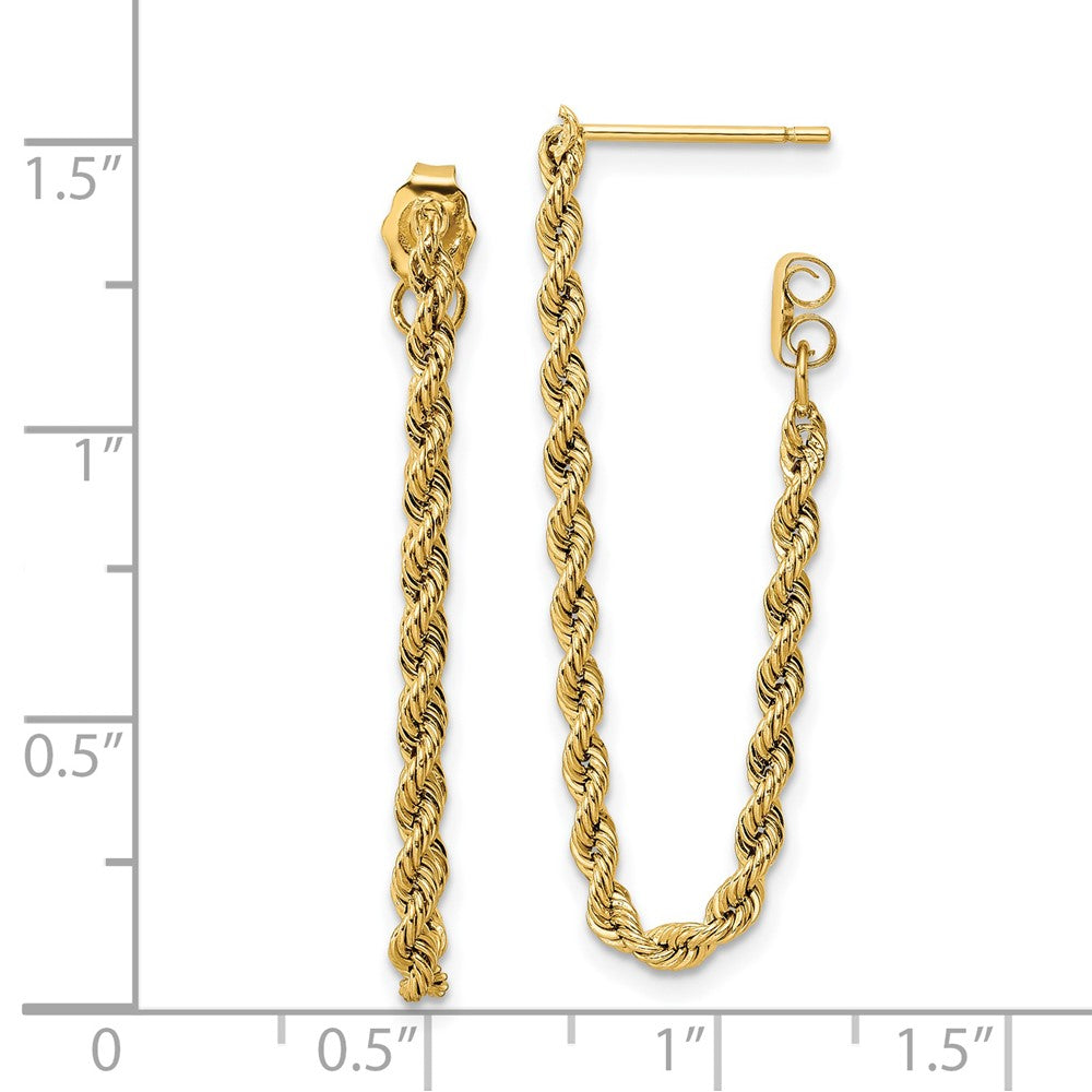 14K Gelbgold Poliert Kordel Ohrhänger