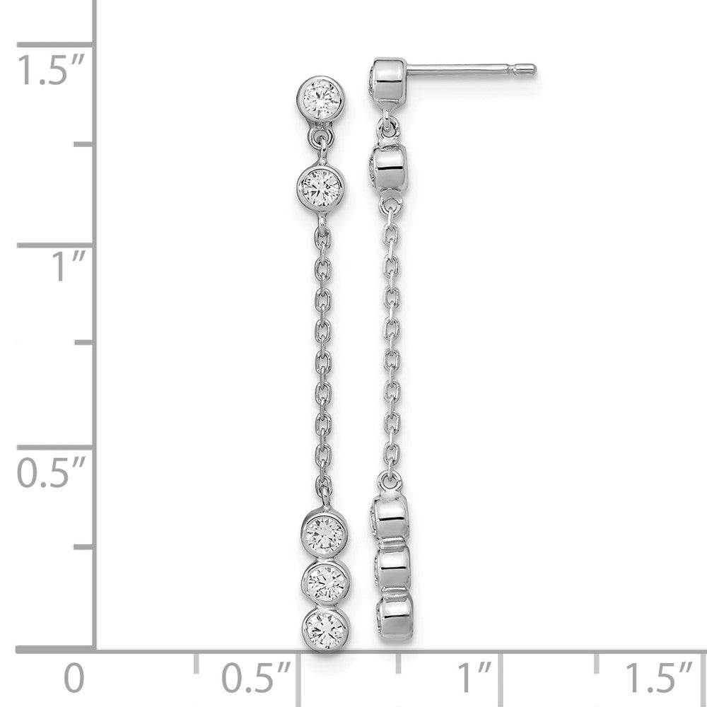 14K Weißgold Zirkonia Kette Glieder Ohrhänger