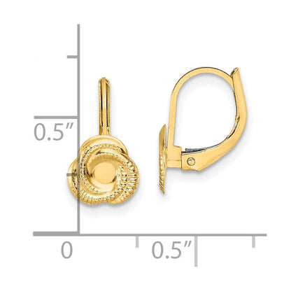 14K Gelbgold Poliert Liebe Knoten Ohrhänger mit Brisur