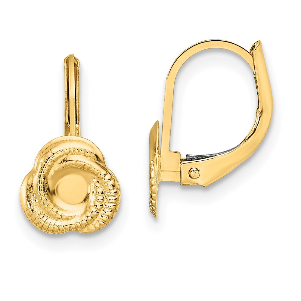 14K Gelbgold Poliert Liebe Knoten Ohrhänger mit Brisur
