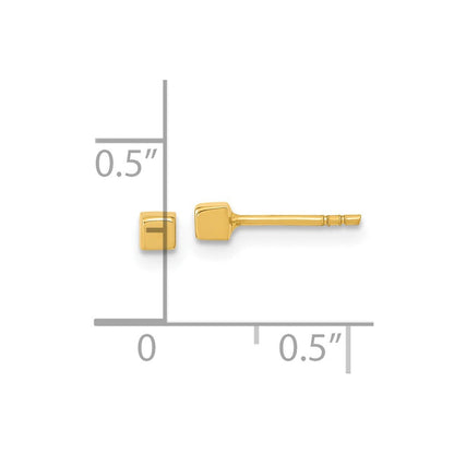 14K Gelbgold Poliert Cube Ohrstecker