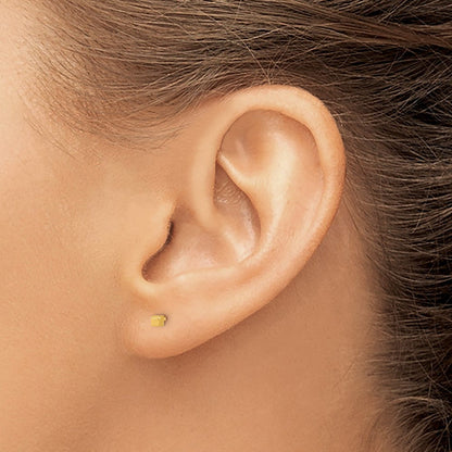 14K Gelbgold Poliert Cube Ohrstecker