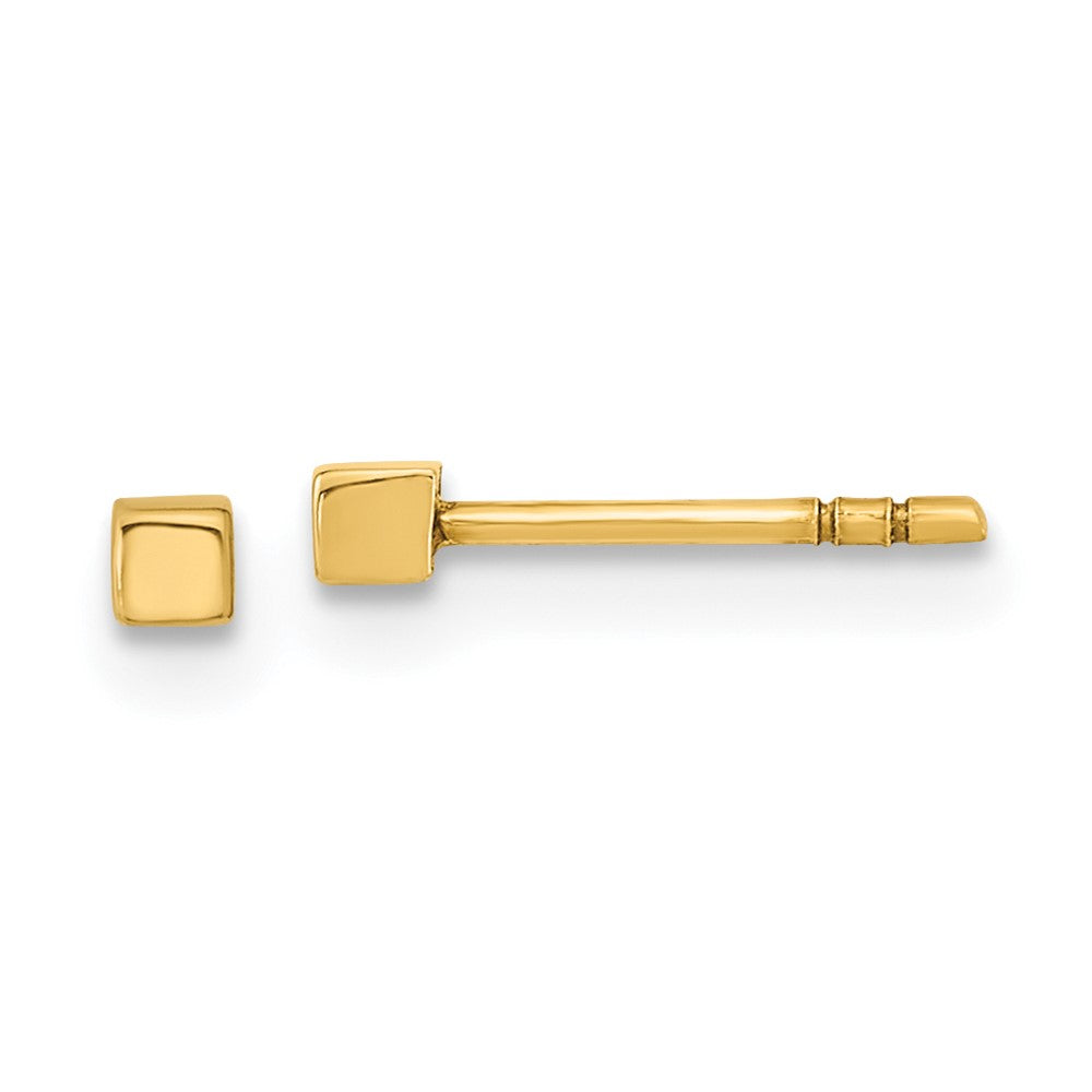 14K Gelbgold Poliert Cube Ohrstecker