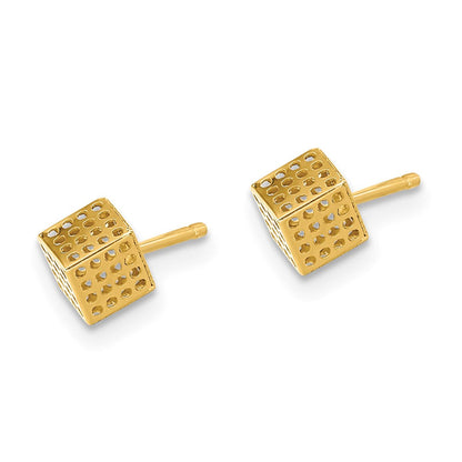 14K Gelbgold Hohl Block Ohrstecker