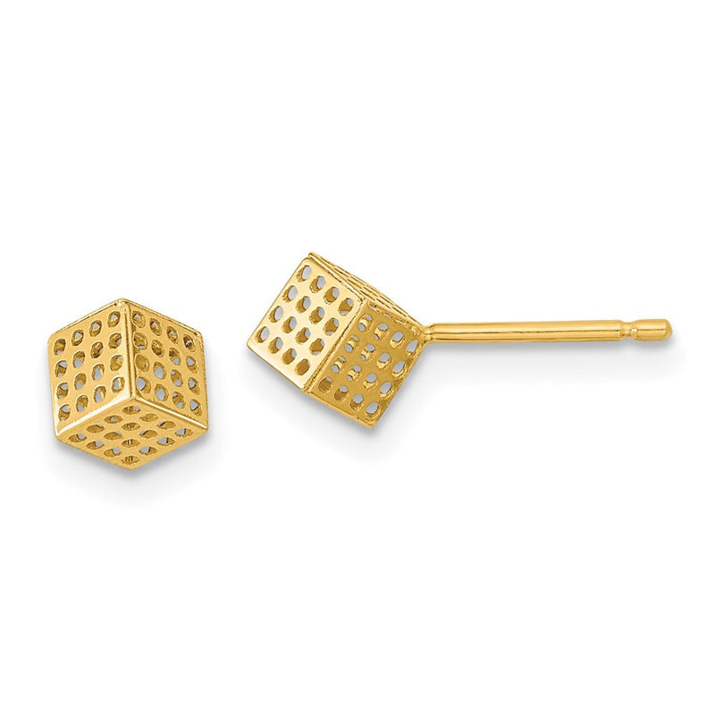 14K Gelbgold Hohl Block Ohrstecker