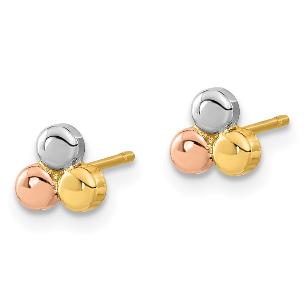14K Tricolor Kreis Ohrstecker