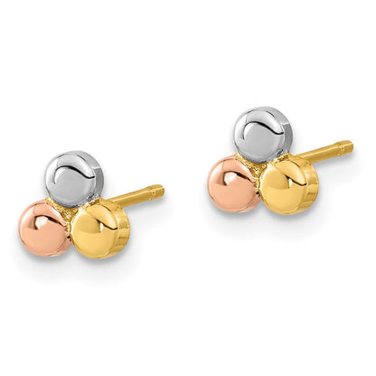 14K Tricolor Kreis Ohrstecker