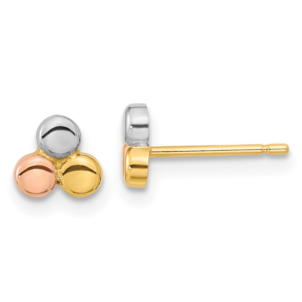 14K Tricolor Kreis Ohrstecker