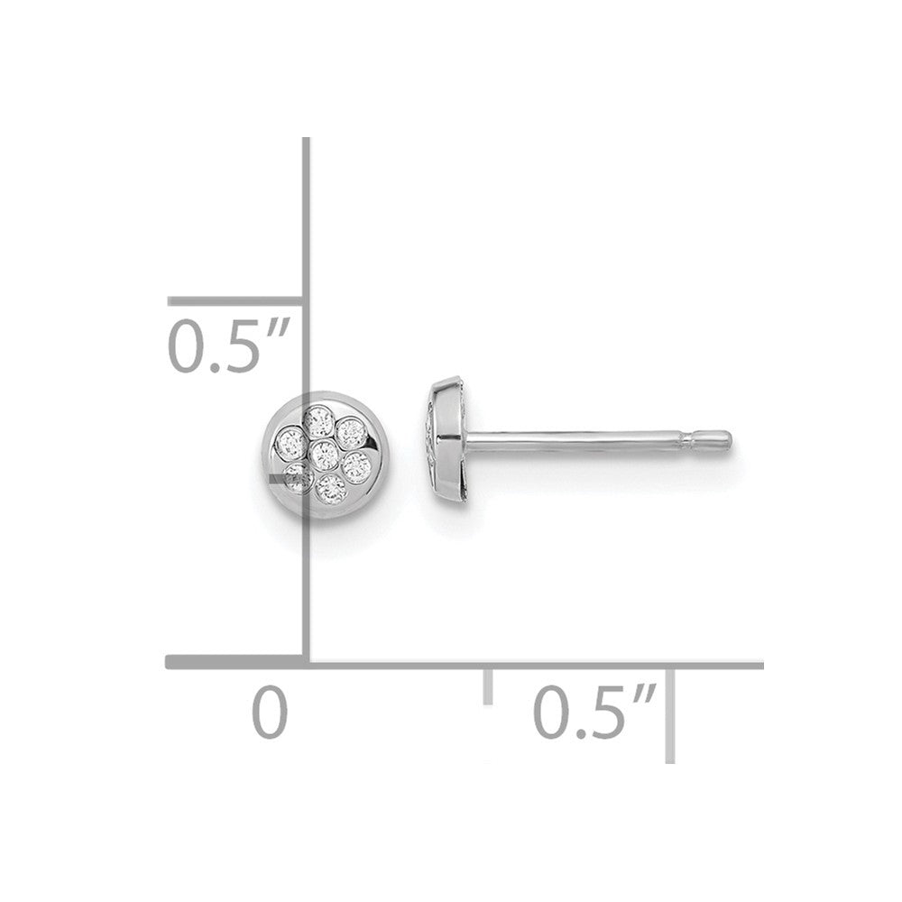 14K Weißgold Zirkonia Gefüllt Kreis Ohrstecker