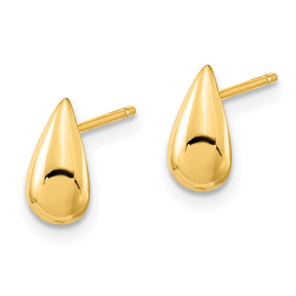 14K Gelbgold Poliert Tropfen Ohrstecker