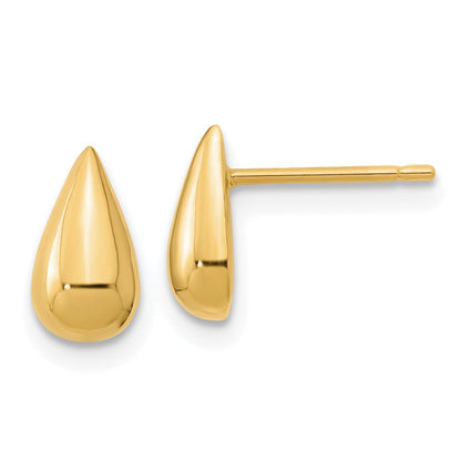 14K Gelbgold Poliert Tropfen Ohrstecker