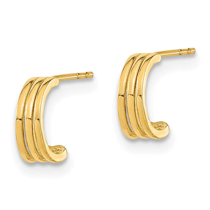 14K Gelbgold Poliert Creole Ohrstecker