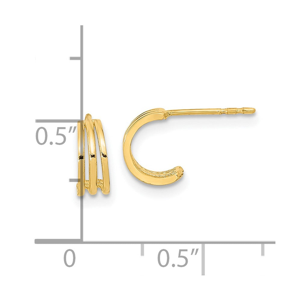 14K Gelbgold Poliert Creole Ohrstecker