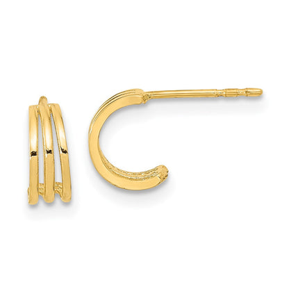 14K Gelbgold Poliert Creole Ohrstecker
