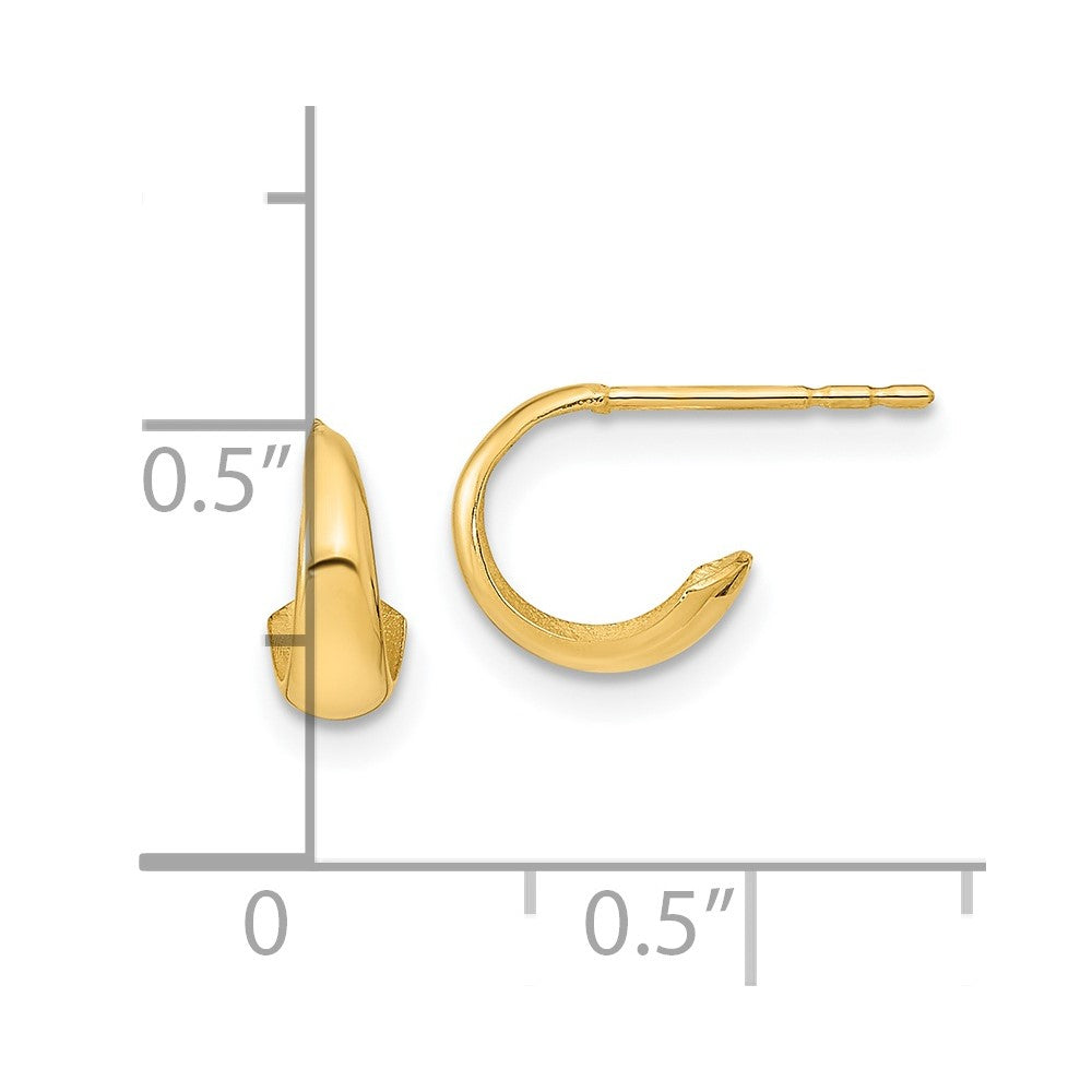 14K Gelbgold Poliert Creole Ohrstecker