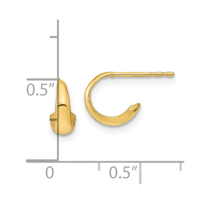 14K Gelbgold Poliert Creole Ohrstecker