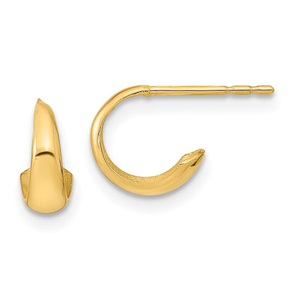 14K Gelbgold Poliert Creole Ohrstecker