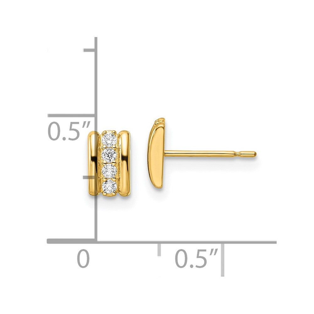 14K Gelbgold Zirkonia Ohrstecker