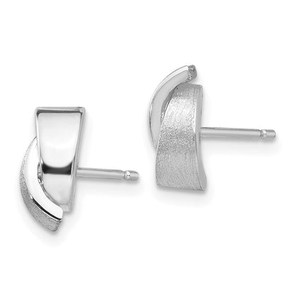 14K Weißgold Poliert & Satiniert Fantasie Ohrstecker