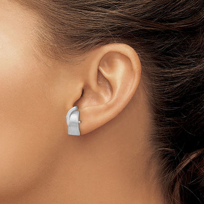 14K Weißgold Poliert & Satiniert Fantasie Ohrstecker
