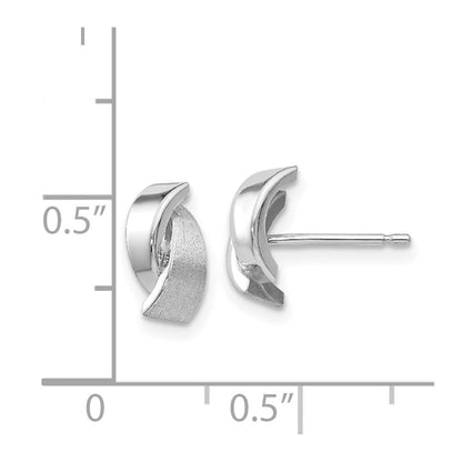 14K Weißgold Poliert & Satiniert Fantasie Ohrstecker