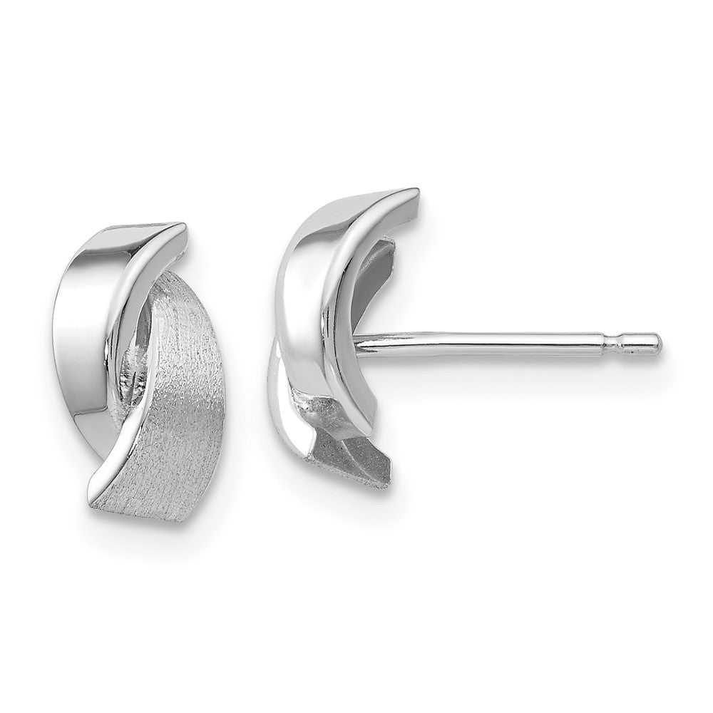 14K Weißgold Poliert & Satiniert Fantasie Ohrstecker