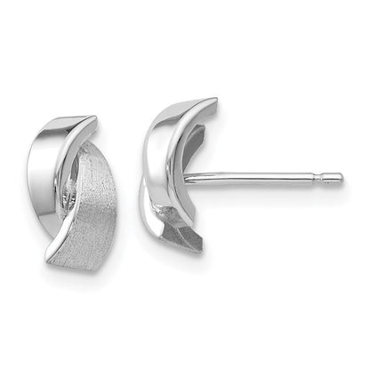 14K Weißgold Poliert & Satiniert Fantasie Ohrstecker