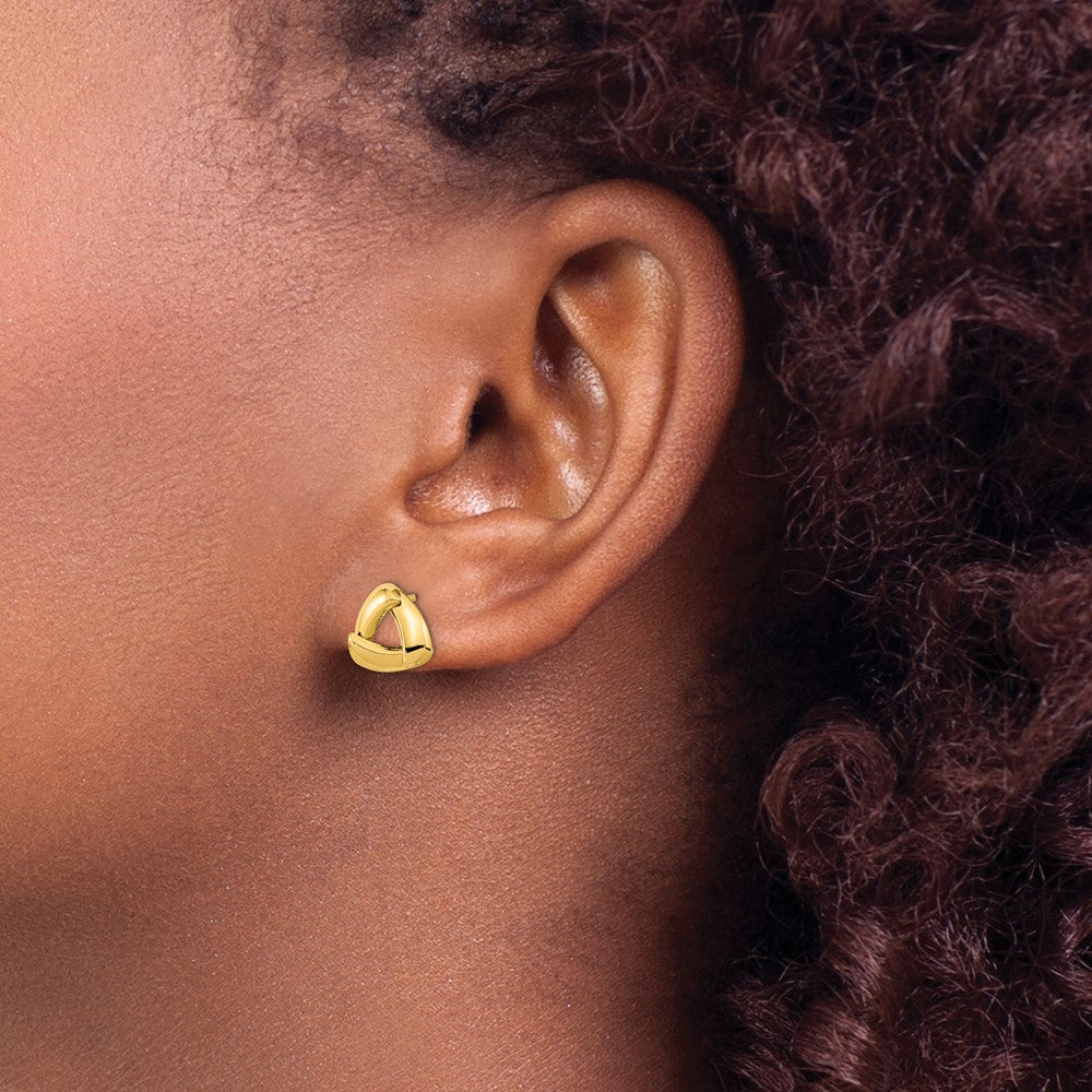 14K Gelbgold Ohrstecker, poliert, Dreieck