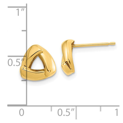 14K Gelbgold Ohrstecker, poliert, Dreieck