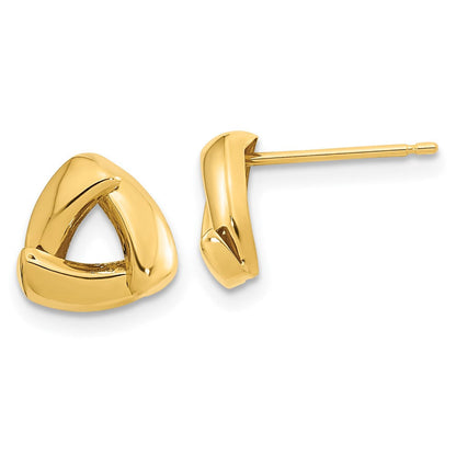 14K Gelbgold Ohrstecker, poliert, Dreieck
