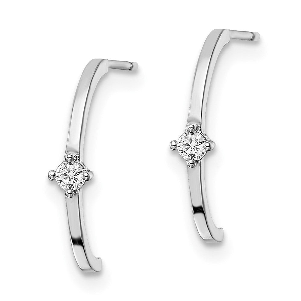 14K Weißgold Zirkonia J Creole Ohrstecker