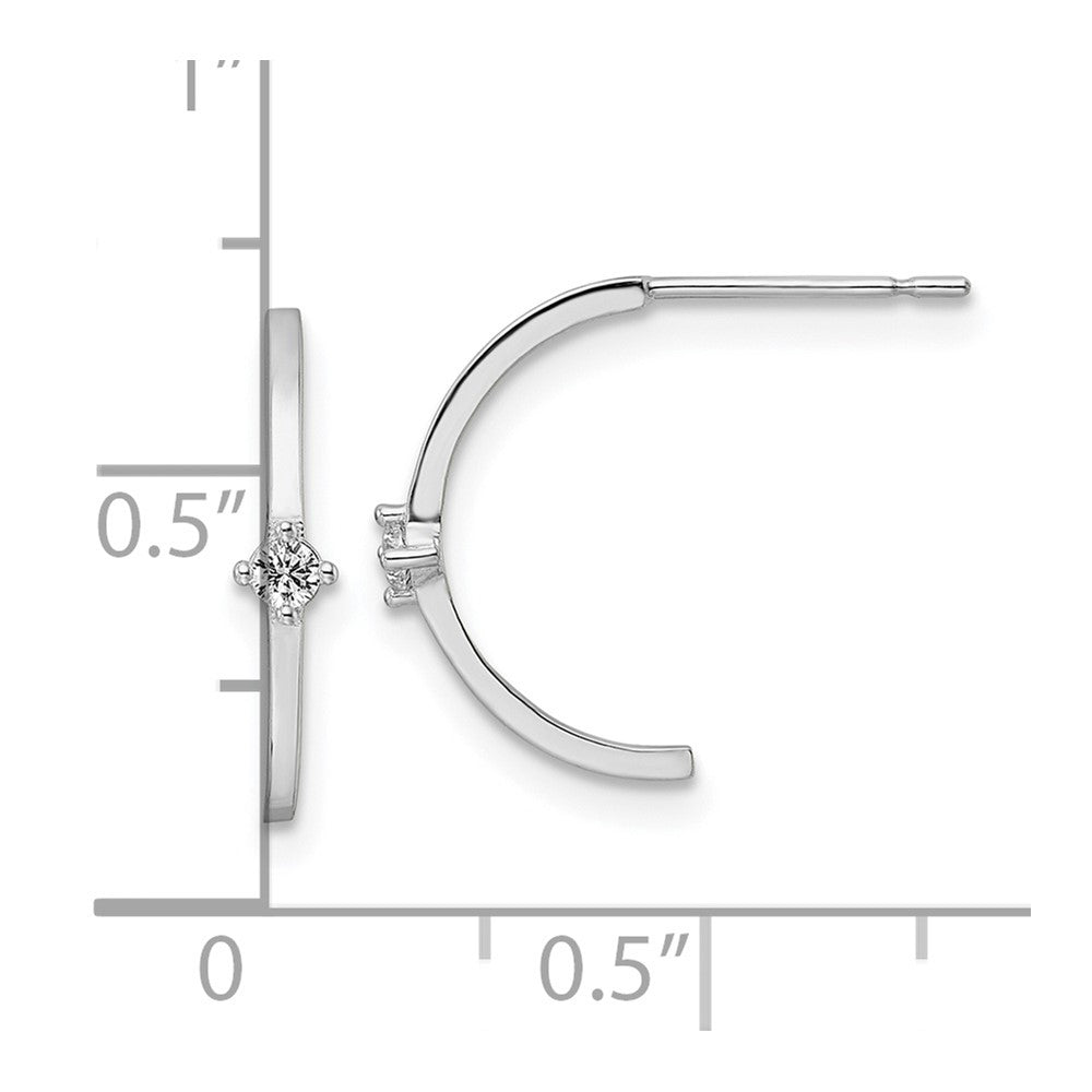 14K Weißgold Zirkonia J Creole Ohrstecker