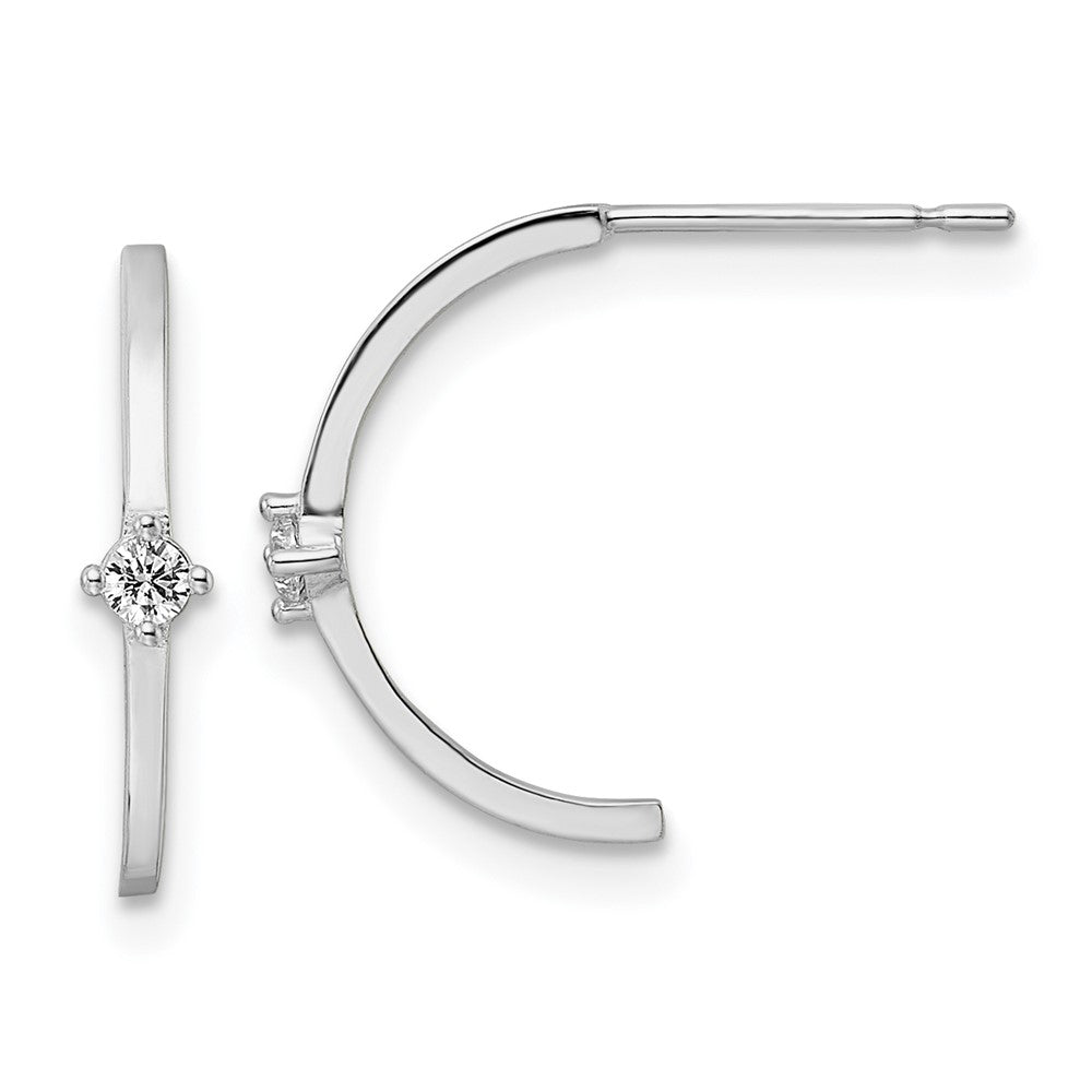 14K Weißgold Zirkonia J Creole Ohrstecker
