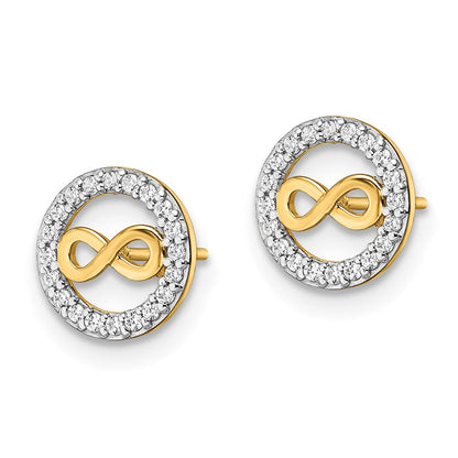 14K Gelbgold Zirkonia Unendlichkeit Symbol Ohrstecker