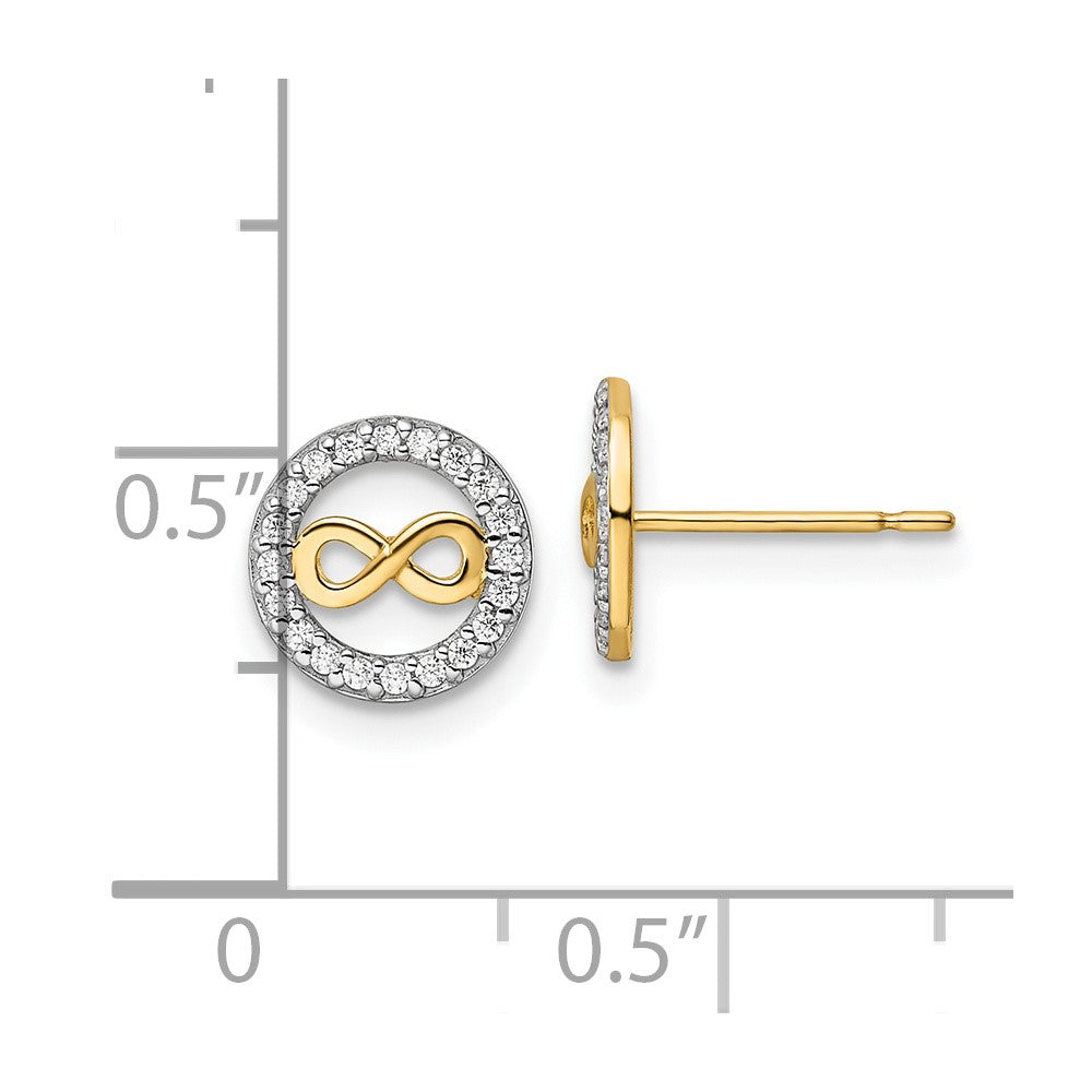 14K Gelbgold Zirkonia Unendlichkeit Symbol Ohrstecker